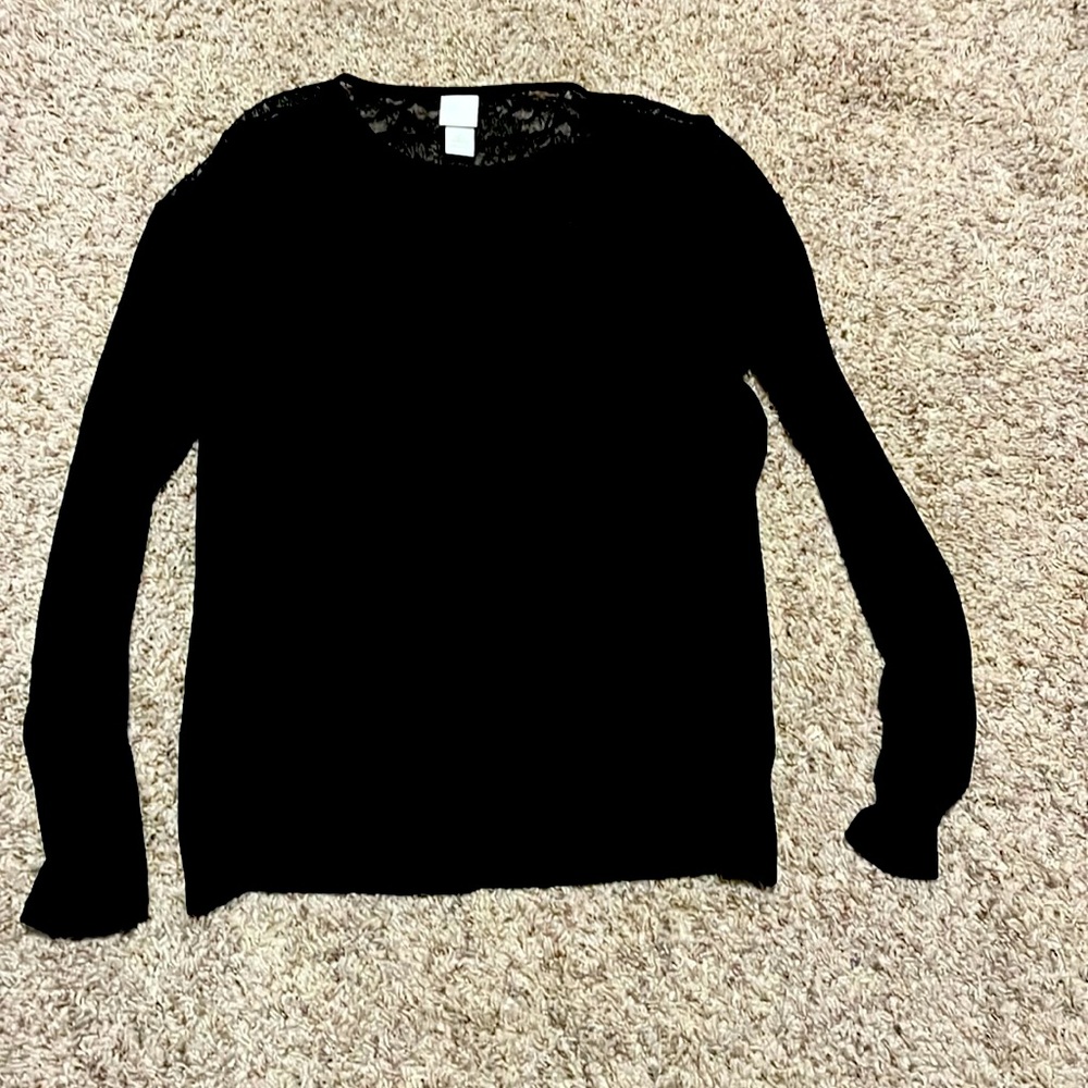 H&M long sleeve top with lace detail